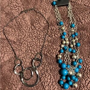 Blue Bead Multi-Strand Statement Necklace - Women Jewelry